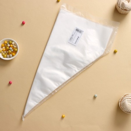Set of confectionery disposable bags 25 pcs, 40 cm, transparent color-7