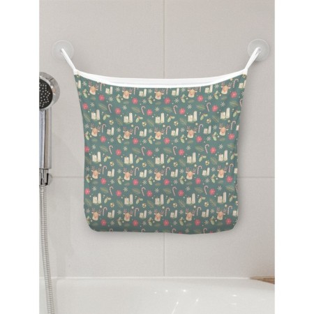 Organizer in a bath on suction cups "Christmas candles", for storing toys and trifles, size 33x39 cm