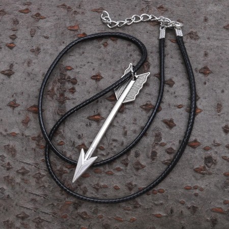 Unisex “arrow”, color black silver on a black lace, 44.5 cm-3