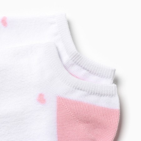 Women's socks shortened "cat", white/pink color, rr 23-25-1