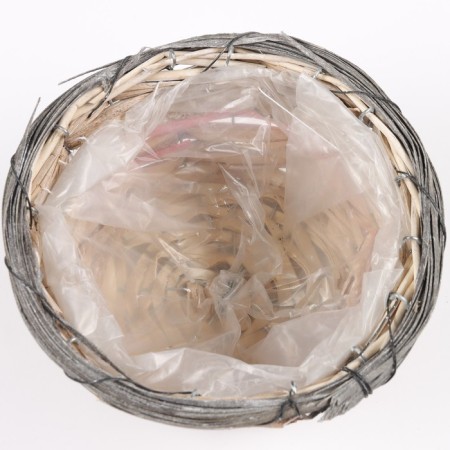 Kashpo wicker, 21x21x12 cm, light pink-3