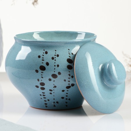 Baking pot "Russian" 0.5l / 12x13cm, blues-1