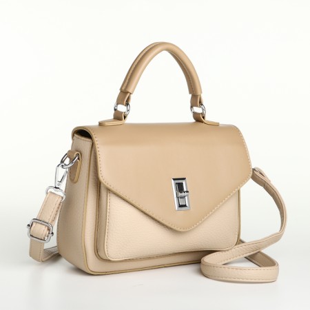 Women's bag on the Textura valve, small size, milk color-3