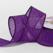 The tape is decorative, with glitter, 38 mm, 9 ± 0.5 m, purple color