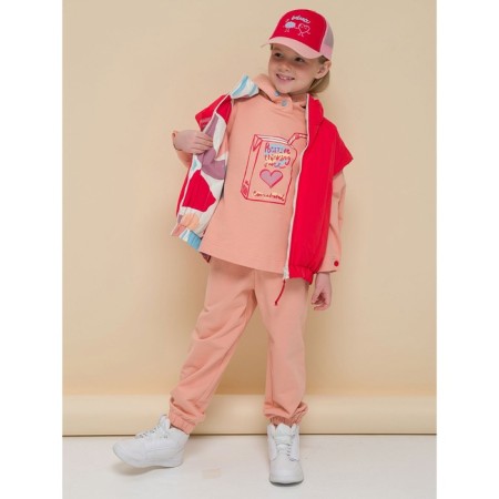 Sweatshirt for girls, height 92 cm, peach color-9