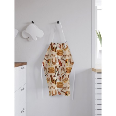 Apron kitchen with a photo print “Soon Shrovetide”, adjustable, size OS-1