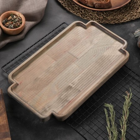 ADELICA tray, 35 × 20 × 1.8 cm, secret handles, soaked in oil, array of birch