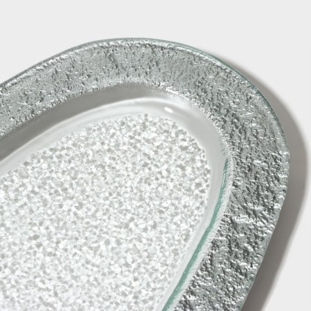 Glass Serving Magistro "Shine", 16 × 32 × 1.5 cm, silver color-3