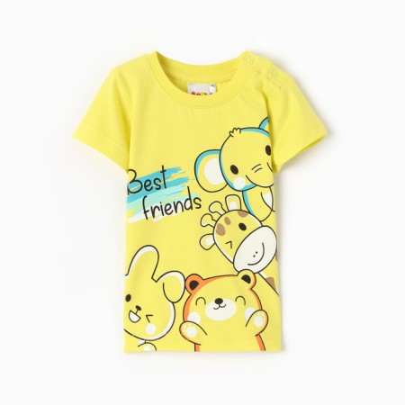 T -shirt for a boy, yellow color, height 74 cm