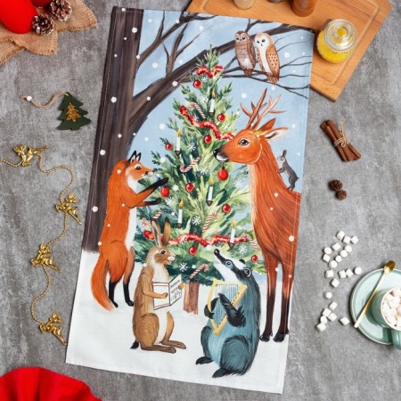 New Year's towel "Ethel" New Year Forest 40x73cm, 100% HL, sarzha 190 gr/m2
