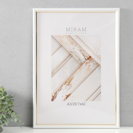 Photo frame Plastic Gallery 29.7x42 cm, (A3) 636461, white with gold (plastic screen)-4