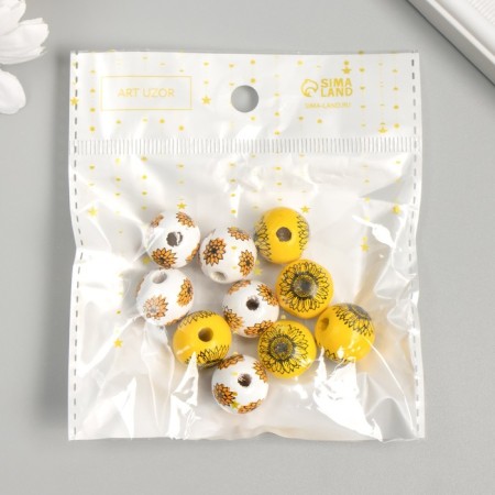 Busina tree for creativity "Round. Flowers" d = 1.6 cm set 10 pcs-2