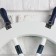 Interior hanger "helm", 3 hooks, white-blue, 45 x 28 x 5 cm