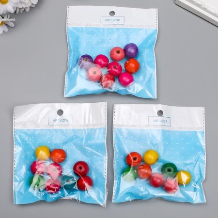 Beads for creativity tree "Multi -colored" set 20 g 2x2x2 cm-3