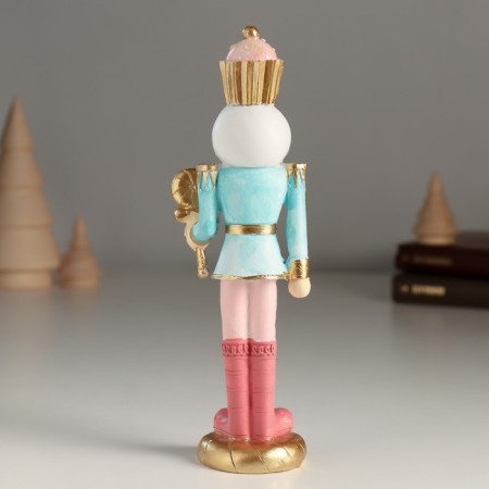 Polystone souvenir "Nutcracker in a blue uniform, with a candy" 5x4.5x16.5 cm-2