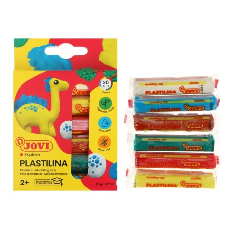 Plant -based plasticine, 6 colors, 90 g, Jovi, cardboard, euro suspension, for kids-2