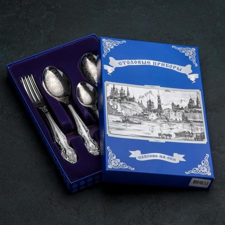 A set of cutlery "Troika", 18 items, art painting, cardboard box-5