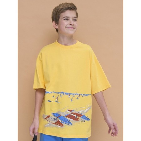 T -shirt for boys, height 122 cm, yellow color