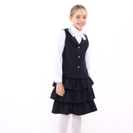School suit for girls, dark blue color, height 122 cm-1