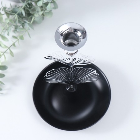 Summary Metal per 1 candle "Ginkgo sheet" D-2 cm 15.5x15.5x24.5 cm-4
