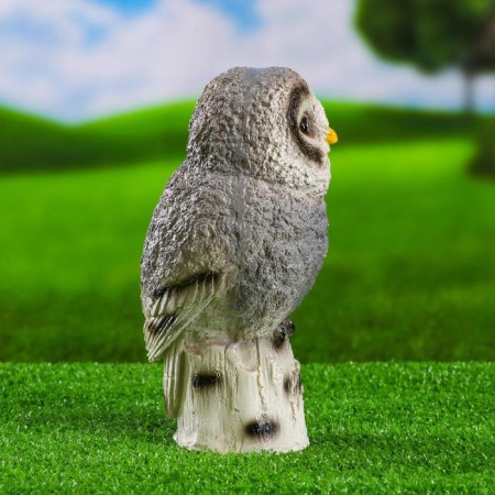 Garden figure "Owl on a tree" gray, 26cm-4