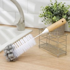 Ersh for dishes of the shade Meli, 34 × 6 cm, with foam rubber, bamboo handle, suede loop