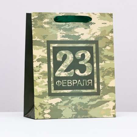 Laminated package "February 23, camouflage", 26 x 32 x 12 cm