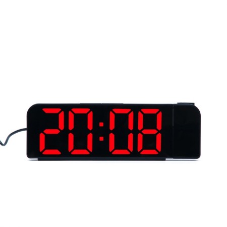 Clock - Electronic desk an alarm clock with a projection on the ceiling, thermometer, calendar, USB-3