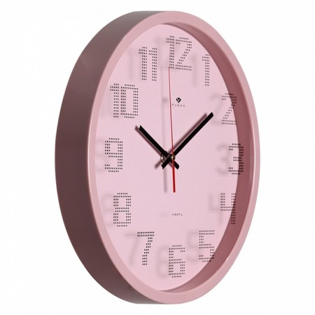 Watching clock, interior "classics", silent, d-30 cm, pink-2