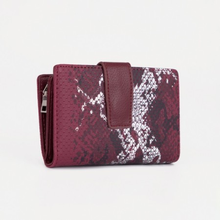 Women's wallet on a magnet, burgundy color