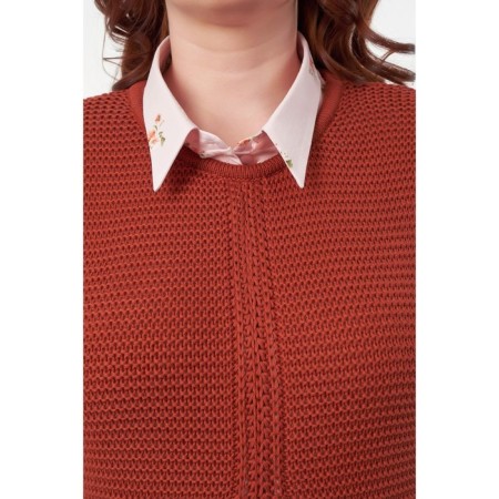 Women's vest, size 52, brown color-3
