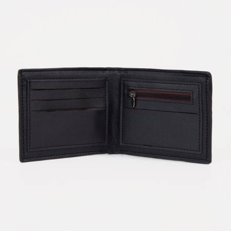 Male purse for TEXTURA cards, bills, coins, black color-2