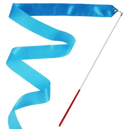 Ribbon for rhythmic gymnastics with a stick Grace Dance, 6 m, blue color-2