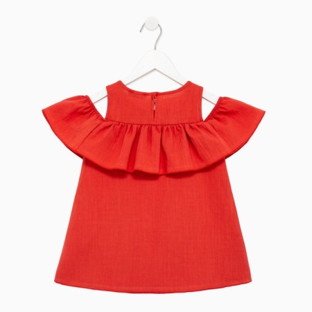 Платье для девочки MINAKU: Cotton Collection цвет терракот, рост 98-10