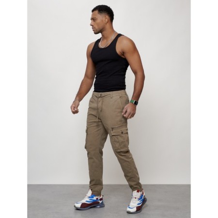 Cargo jeans men, size 44, beige color-9