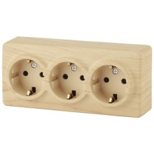 Roset 3x2p+E Schuko, 16A-250V, IP20, OU, Era Expert, Pine