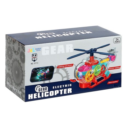 The helicopter "gears", light and sound, works from batteries-8