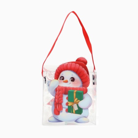 Gift New Year's Folding PVC, Snowman, 10 x 10 x 10 cm, New Year-2