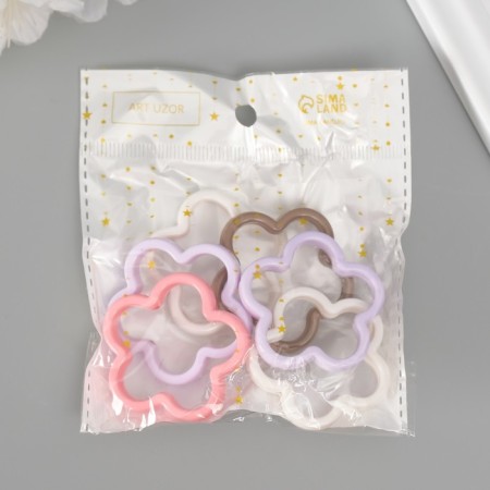 Busina for creativity plastic "Flower" mix 4.2x4.2x0.6 cm-3