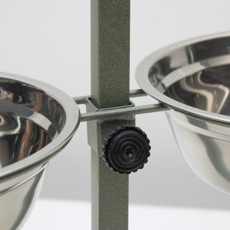Stand with bowls, 2 x 2 l, height 50 cm, collapsible, green-4