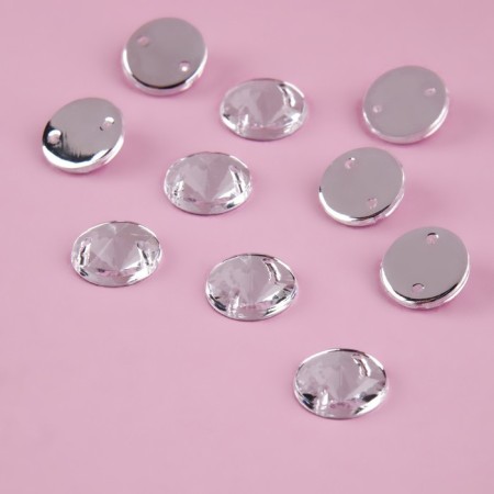 Rhinestrus rhinestones “cone”, from organic glass, d = 10 mm, 50 pcs, white color-1