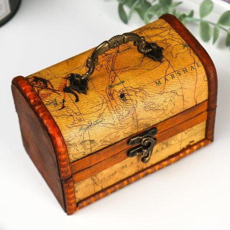 Casket wood chest "Wanderer map" 10.5x15x9 cm-7