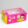Packaging for 6 cupcakes with a window, "love is...", pink, 25 x 17 x 10 cm