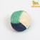 Ball intertwined from sisali, 6 cm, white/blue/green