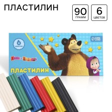 Plasticine Masha and the bear, 6 colors, 90 g