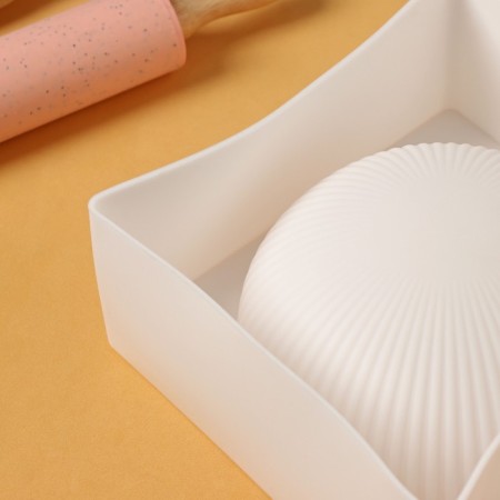 Form for mousse desserts and baking konfinetta "hemisphere", silicone, 19.4 × 8 cm, d = 16 cm. Color white-3