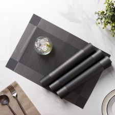 A set of serving napkins on the table of the chess shares, 45 × 30 cm, 4 pcs, black color