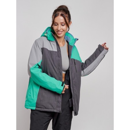 Ski jacket female winter, size 60, green color-9