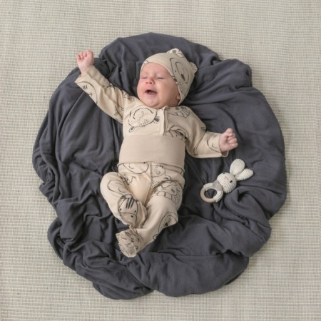 Kinderlitto Children's Kinderlitto set, 3 subjects: hat, sliders, vests, print Beasts, height 56-62 cm-3