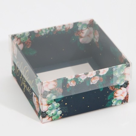 Box for confectionery products with PVC CLOW, 12 x 6 x 11.5 cm, New Year-4